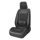 Husa scaun auto cu bile de masaj, suport lombar si tetiera, dimensiuni 125 x 52 cm, culoare neagra, Amio