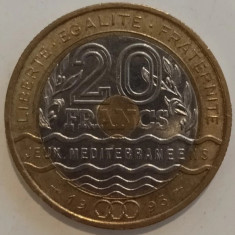 Moneda Franta - 20 Francs 1993 - Jocurile mediteraneene
