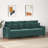VidaXL Canapea cu 3 locuri, verde &icirc;nchis, 180 cm, catifea 359315