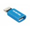 Adaptor iPhone Lightning tata - micro USB mama albastru Valueline