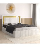 Pat Tapitat Ianis Alb + Saltea Lux Ortopedica 180x200cm