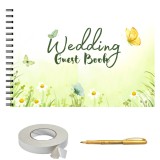 Set album foto pentru nunta, GuestBook, pix si dubluadeziv inclus, Format A4, design floral leaves