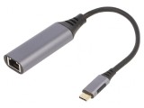 Adaptor USB-C la RJ45 1Gbps Negru 0.15m, Gembird