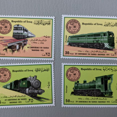 irak - Timbre trenuri, locomotive, cai ferate, nestampilate MNH