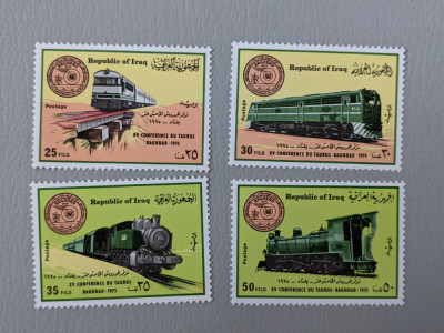 irak - Timbre trenuri, locomotive, cai ferate, nestampilate MNH foto