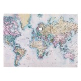 Mapă cu Capsă, Model Hartă, 33x24cm, Plastic, Multicolor