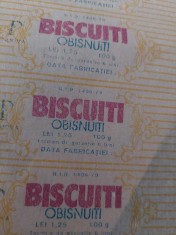 6 buc originale Nefo.Reclama veche de colectie-=ambalaj vechi BISCUITI OBISNUITI
