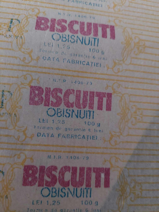 6 buc originale Nefo.Reclama veche de colectie-=ambalaj vechi BISCUITI OBISNUITI