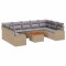 vidaXL Set de canapele pentru grădină cu pernă 10 pcs Bej Rattan poli 3347623