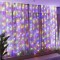 Instalatie craciun tip perdea, 8 jocuri de lumini, interconectabila, 3 m x 2 m, 240 led-uri, prelungitor 1.5 m, fir transparent, multicolor