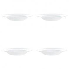 Set Farfurii 4 piese, Farfurii Adanci pentru Paste, Albe, Opal, diametru 28.5 cm