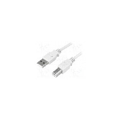 Cablu USB A mufa, USB B mufa, USB 2.0, lungime 3m, gri, LOGILINK - CU0008