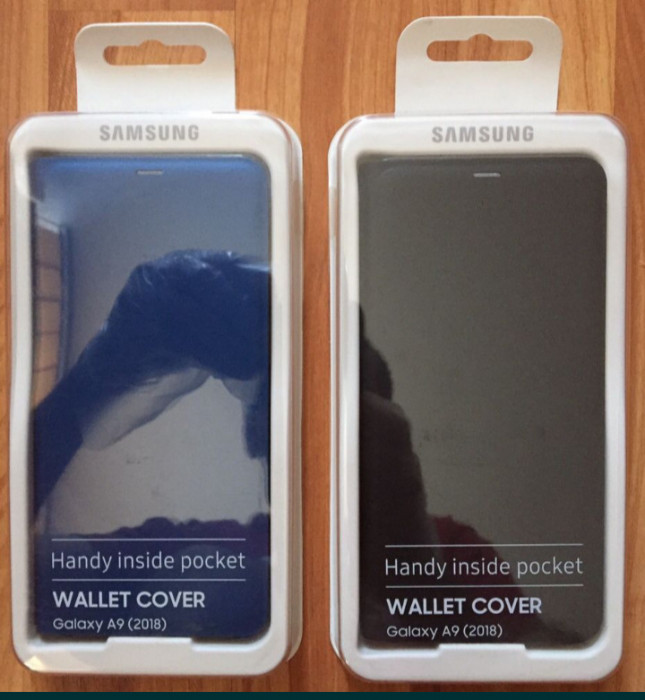 Husa flip wallet Samsung A9(2018) sigilate,culoare neagra