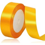 Panglica din satin pentru decorare, galben auriu, 22.5m x 1.5 cm
