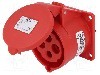 Conector alimentare AC, IEC 60309, IP44, 32A, 400V AC, 4 pini, PCE - 324-6