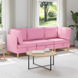 vidaXL Set de mobilier pentru living cu pernă 3 pcs Roz Țesătură 3413723