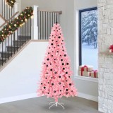 Cumpara ieftin Brad de Craciun cu lumini LED Roz 240 cm PVC si Otel