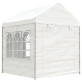 Foișor Gradina vidaXL Alb 2.28x2.23x2.69 m, Polietilenă, Acoperiș, Pavilion Protectie Soare/Ploaie, Cadru Fier, Fereastră