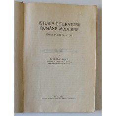 ISTORIA LITERATURII ROMANE MODERNE , INTAII POETI MUNTENI , LECTIUNI de G. BOGDAN - DUICA , 1923