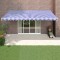 Copertină retractabilă albastru/alb, 5x3 m, textil/aluminiu