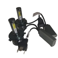 Set 2 becuri led H4 F2, 12000 lumeni, putere 100W, 6000k, lumina alb-rece.