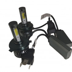 Set 2 becuri led H4 F2, 12000 lumeni, putere 100W, 6000k, lumina alb-rece.