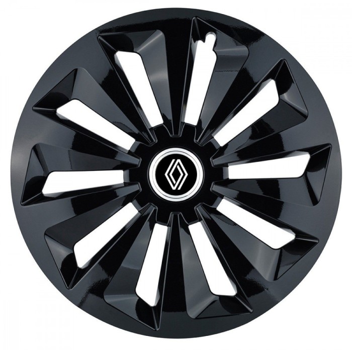Set 4 capace roti pentru Renault Nou, model Fox Black, R16