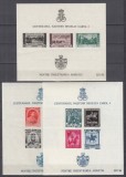 ROMANIA 1939/1940 LP 136 CENTENARUL NASTERII REGELUI CAROL I PENTRU INZESTRAREA ARMATEI SET DANTELAT SUPRATIPAR PRO PATRIA GUMA ORIGINALA PLIURI VERSO