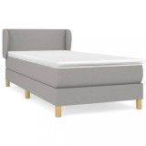 Cumpara ieftin Pat continental cu saltea, gri deschis, 80x200 cm, textil