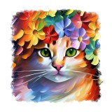 Cumpara ieftin Sticker decorativ, Pisica, Portocaliu, 55 cm, 9168ST, Oem