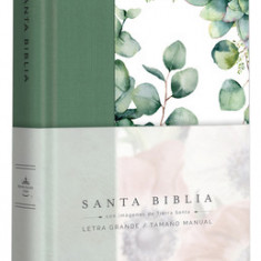 Biblia Rvr 1960 Letra Grande Tapa Dura Y Tela Verde Con Flores Tama