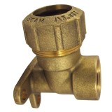 Racord PE alamă cu suport de perete 90&deg;, 20 mm x 1/2"