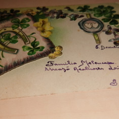 CARTE POSTALA / FELICITARE ,STAMPILA BRAILA /BUCURESTI ,ANII 1900 ,