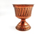 Cumpara ieftin Ghiveci JARDINIERA cu Picior vintage din cupru lucart manual 17 cm inaltime 15 cm diametru