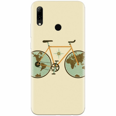 Husa silicon pentru Huawei P Smart 2019, Retro Bicycle Illustration foto