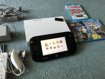 Consola Nintendo WII U Modata 20 jocuri 1 MANETA + GAMEPAD TABLETA MARIO KART 8 foto