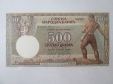 Serbia 500 Dinara 1942,bancnotă necirculată cu marginile tăiate