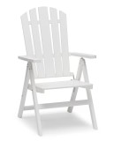 Scaun de gradina pliabil Highland Dunes, lemn masiv, alb, 108 x 62 x 66 cm