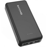 Baterie Externa RavPower RP-PB1216, 20000mAh, 15W, 1 x USB-C - 2 x USB-A, Neagra