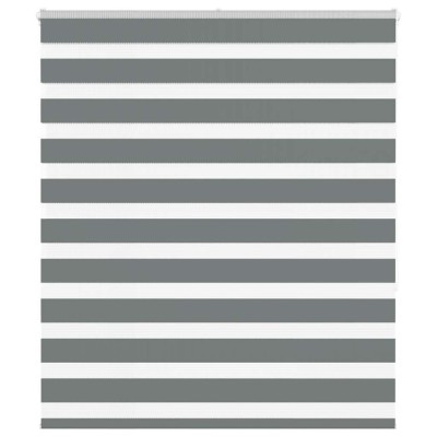 Jaluzea tip zebra gri inchis latime tesatura 120,9 cm poliester foto