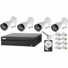 Sistem supraveghere profesional tehnologie IP 4 camere 2MP POE Dahua, NVR 4 canale. accesorii incluse SafetyGuard Surveillance foto