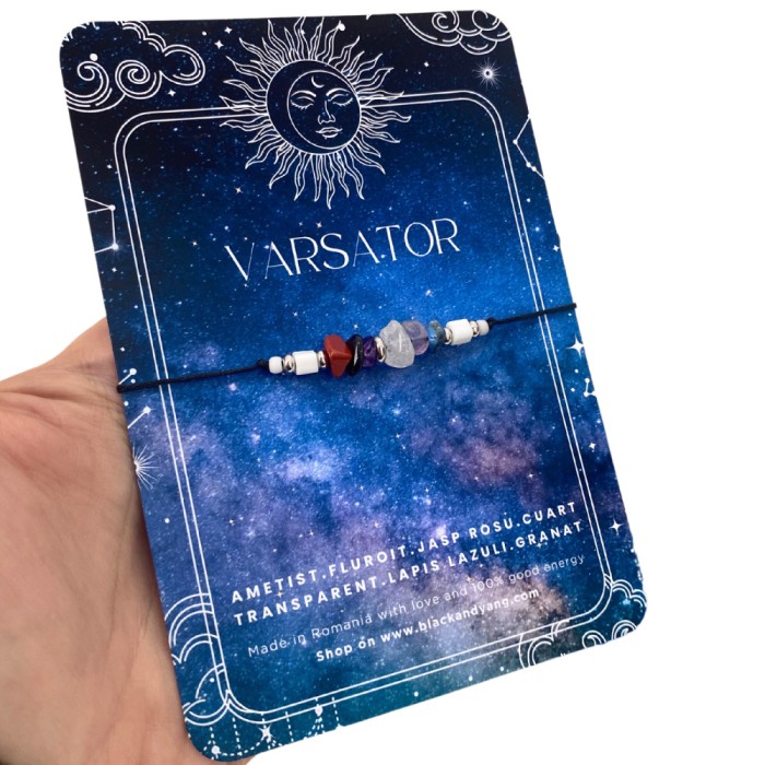 Bratara cu 6 cristale pentru Zodia Varsator