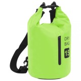 Rucsac impermeabil cu fermoar, verde, 15 L, PVC