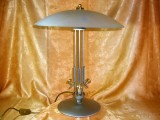 Veioza ciuperca Mid Century Modern opalina bronz metal vintage