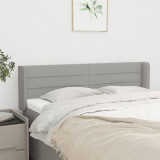 VidaXL Tăblie de pat cu aripioare gri deschis 147x16x78/88 cm textil