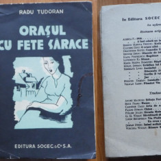Radu Tudoran , Orasul cu fete sarace , Nuvele , 1940 , prima editie