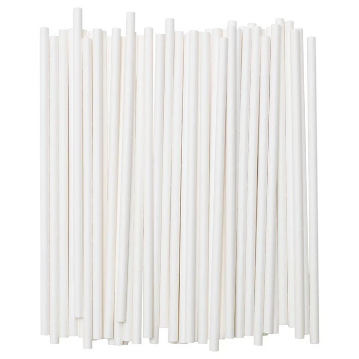 Set 100 paie, flippy, din hartie, 20 cm, model uni, alb