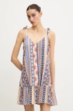 Rip Curl rochie SAN CARLOS culoarea alb, mini, evazată, 06KWDR