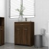 Gossi dulap de baie, stejar maro, 60x33x80 cm, lemn prelucrat
