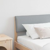 VidaXL Tăblie tapițată Gri deschis 200 cm Lemn de pin masiv 879099